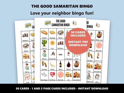 Good Samaritan Bingo Bible parable bingo game
