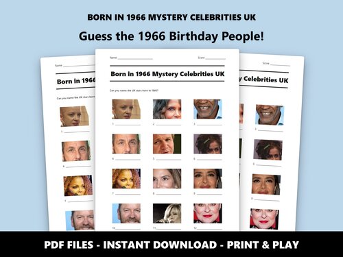 Born in 1966 Mystery Celebrities UK picture quiz – 60th birthday