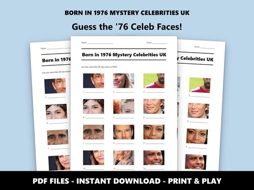 Born in 1976 Mystery Celebrities UK – 50th birthday picture quiz