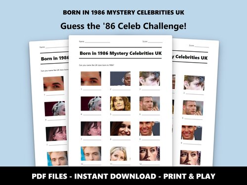 Born in 1986 Mystery Celebrities UK – 40th birthday picture quiz
