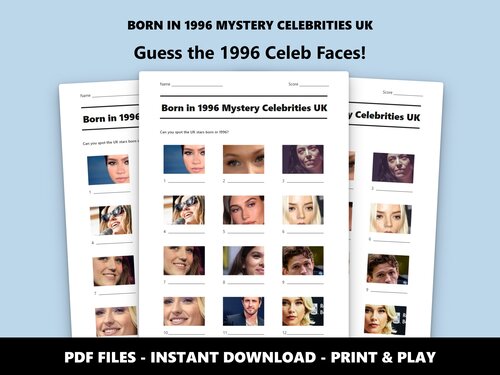 Born in 1996 Mystery Celebrities UK – 30th birthday picture quiz