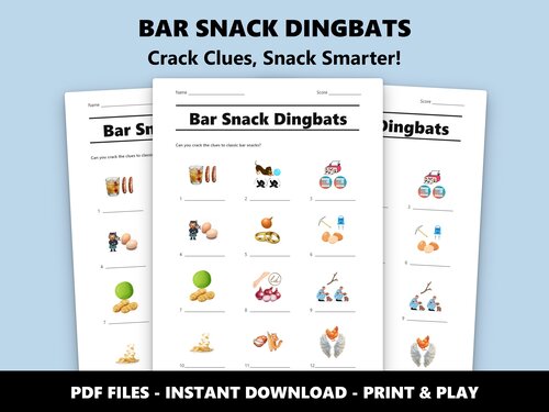 Bar Snack Dingbats quiz sheet preview
