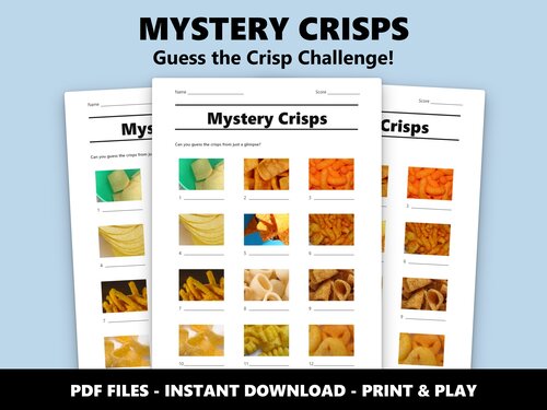 Mystery Crisps picture quiz sheet preview