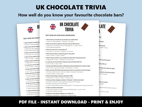 UK Chocolate Trivia multiple choice quiz preview