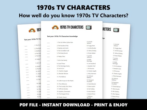 1970s TV Characters match-up quiz
