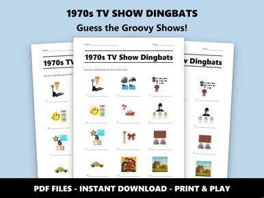 1970s TV Show Dingbats picture puzzle quiz