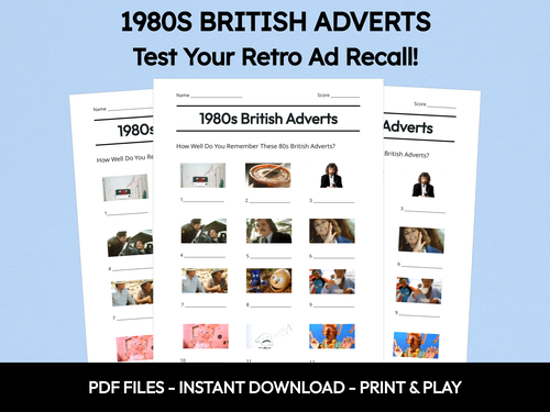 1980s British Adverts picture quiz