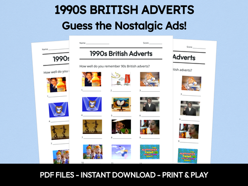 1990s British Adverts picture quiz