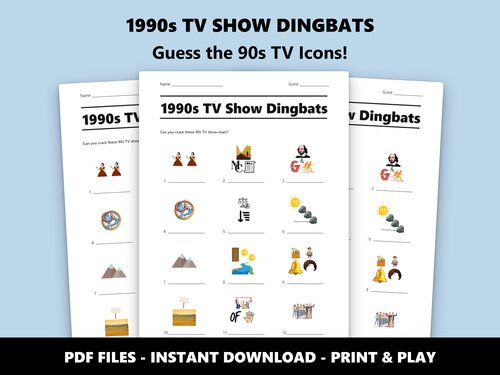 1990s TV Show Dingbats picture puzzle quiz