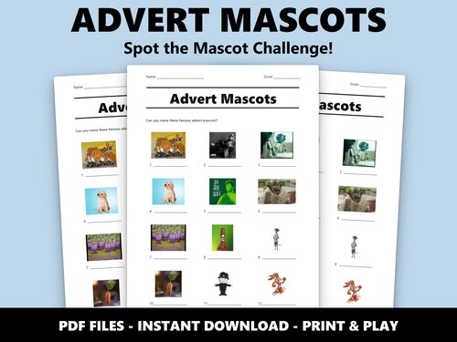 Advert Mascots picture quiz