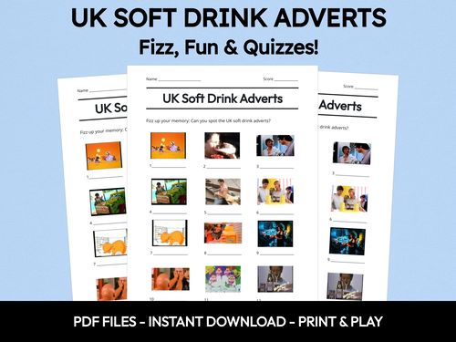 UK Soft Drink Adverts picture quiz